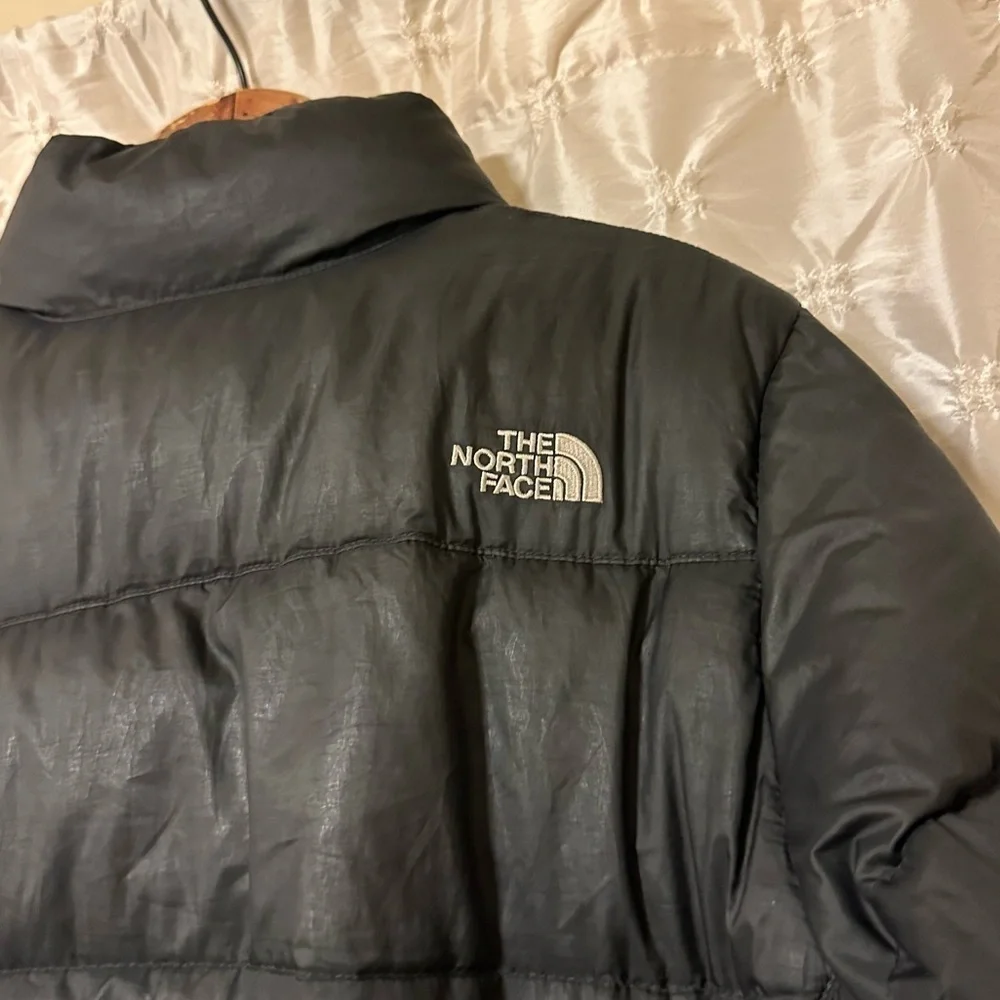The North Fact Black Quilted 550 Goose Down Puffer Coat Jacket Winter Vintage